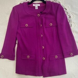 St John knit jacket , Size 4, Purple